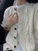 Suéter Cardigan de Tricô Trançado Estilo Old Money para Homens e Mulheres 2026 Novo Outono e Inverno Quente Casual Moda Tricô Peça de Roupa Externa