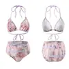 Traje de Baño Cubre-Cuerpo de Manga Larga para Mujer, Conjunto de Bikini de Cuatro Piezas, Estilo Caliente Sexy de Celebridad de Internet, Nuevo Traje de Baño para Vacaciones y Aguas Termales