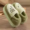 Pantuflas de Algodón para Mujer Invierno Nuevo Pareja Interior Hogar Antideslizante Suela Gruesa Cálido Felpa Lindo Dibujo Animado Pantuflas de Algodón para Hombre