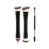 Brocha de Base y Rubor de Doble Extremo Transfronteriza de Tres Colores con Cerdas Suaves para Polvo Suelto Brocha para Contorno Brocha de Doble Extremo Herramientas de Belleza de Comercio Exterior
