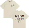 Camiseta de Algodão Tamanho Europeu Transfronteiriça Camiseta com Padrão da Capa do Novo Álbum de Justin Bieber Unissex Roupa de Algodão de Verão Moda Hip-Hop