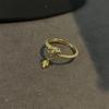 Anillo de nicho de estilo chino para el año del dragón, luz de lujo, pequeño anillo de dragón dorado para mujer, chapado en oro, personalidad de moda, combina con todo, gran sentido