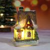 Decorações de Natal Resina Luminosa Micro Paisagem Casa Pequena Decoração de Natal Pequenos Enfeites Suprimentos para Presente