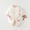 Macacão fino de algodão para recém-nascido 40g, Classe A, macacão acolchoado de algodão puro para primavera e outono, roupa para casa e passeios de bebê