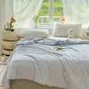 Colcha de Verano a Cuadros de Color Sólido, Colcha para Siesta, Colcha de Verano para Aire Acondicionado, Colcha de Verano Refrescante, Lavable a Máquina, Colcha de Verano Delgada, Núcleo de Colcha de Algodón Lavable