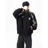 Sudadera con cremallera y cuello alto deportiva de calle para hombre, nuevo estilo de otoño, bloques de color estilo americano, chaqueta casual con cuello alto para parejas