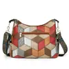 Bolsa Transversal Vintage de Ombro Único para Mães, Modelo Novo 2026, Contraste de Cores, Grande Capacidade, Bolsa de Mão, Bolsa Tote para Mulheres de Meia-Idade