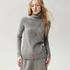 Kang Sai Ni 100% Cachemira Nueva Temporada Primera Línea Ropa Lista para Usar Cuello Alto con Borde Enrollado Otoño/Invierno Adelgazante Holgado Suave Pegajoso Tejido