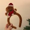 Familia de Pan de Jengibre Navidad Manzana Muñeco de Nieve Diadema Oso Regalo Diadema Pasador de Pelo Felpa Adorno para la Cabeza Disfraz Accesorios para el Cabello