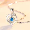 Collar Corazón Eterno Estilo Coreano Colgante de Corazón Chapado en Platino Colgante para Novia Amor Colgante de Zirconia