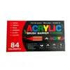 Juego de Plumas Marcadoras Acrílicas Líquidas al por Mayor Directo Transfronterizo de 120 Colores 168 Colores con Cajas Rojas y Negras, Plumas de Acuarela de Punta Suave, Juego de Plumas para Graffiti