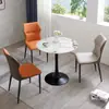 Mesa redonda de pizarra para recepción comercial, mesa redonda pequeña para oficina, hotel, oficina de ventas, reuniones y negociaciones, juego de una mesa y cuatro sillas