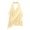 Estilo Europeo y Americano Transfronterizo Z Nueva Moda Elegante Ropa para Mujer al por Mayor Top de Tirantes Textura de Satén de Seda 2331051