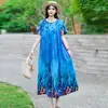 Vestido Longo de Algodão e Seda de Alto Padrão para o Verão 2026, Tendência Este Ano, Vestido Longo Étnico Estilo Yunnan, Vestido de Praia para Férias, Efeito Emagrecedor
