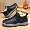 Zapatos de Algodón Cálidos Engrosados con Forro de Lana para Hombres de Mediana Edad y Mayores, Zapatos de Tela de Pekín de Invierno para Hombres Mayores