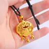 Bendición de Bebé Candado Candado de Longevidad Candado Grande Colgante Colgante de Collar Chapado en Cobre Oro de 24 Quilates Joyería para Bebé Marca Bendición de Bebé Oro Arena