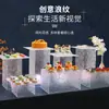 Estante de Exhibición de Mesa de Postres de Acrílico Boda Cena Fría Banquete Mesa de Descanso para el Té Bandeja para Snacks de Merienda de la Tarde Cristal