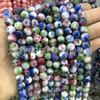 Colorido Jade Redondo Cuenta Punto Flor Jade Persa Cuenta diy Accesorios de Joyería Calcedonia Pulsera Cuentas Al Por Mayor