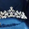 Coroa Tiara Coroa de Zircônia Luxuosa Noiva Doce Coreana Acessórios de Casamento Liga de Zinco Strass Coroa de Ponta Alta Coroa de Cabelo