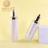 Set de botellas octogonales para cuidado de la piel en stock 30ml 120ml botella con atomizador 30g 50g botella para crema botella de plástico blanco perlado