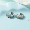 Pendientes de aro coreanos y japoneses dulces y elegantes, simples, con incrustaciones de circonita, para mujer, accesorios para la oreja versátiles y elegantes, regalo de joyería