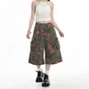 Pantalones Cargo Camuflaje de Estilo Hip-Hop Americano Casual Multibolsillos Resistentes Camuflaje Rectos Holgados Cortos Modernos