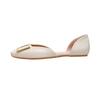 Zapatos Individuales de Punta Cuadrada Weiwei Girl 1228-1 para Mujer Verano Boca Baja Huecos Slip-on Estilo Hada Zapatos Leche