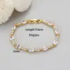 Pulsera Personalizada Transfronteriza Europea y Americana de Lujo Ligero con Incrustaciones de Diamantes y Diseño de Corazón Geométrico, Pulsera de Oro de 18K, Joyería Versátil de Diseño de Nicho