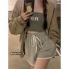 Shorts Deportivos de Cintura Alta para Mujer Verano Delgados 2025 Nueva Llegada Chica Gordita Sueltos Spice Girls Running Pierna Ancha Pantalones Casuales