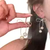 Brincos de Pérola Vazados com Laço, Presilhas de Orelha Bonitas e Versáteis, Elegantes, Únicos, de Nicho, Modernos e Exquisitos para Mulheres Atacado
