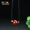 Cadena de Clavícula de Cinabrio Natural Cuentas Wanfu Cuentas de Transferencia Arena Granulada Arena de Cristal Arena de Rejalgar Collar del Año Animal Regalo