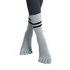 Calcetines Largos de Yoga de Doble Cañón para Otoño e Invierno Transfronterizos, Calcetines de Cinco Dedos para Mujer hasta la Pantorrilla, Calcetines Antideslizantes para el Suelo con Dedos Separados y Puntos de Goma para Pilates