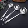 Cuchara sopera desnuda de acero inoxidable no magnético embudo para sopa 7# cuchara para olla caliente cuchara puntiaguda para el hogar cuchara de cocina cuchara para cocinar
