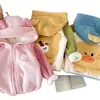 Ropa de Otoño e Invierno para Niños Chaquetas para Niños y Niñas, Bebé y Niños Chaqueta Gruesa de Forro Polar con Capucha de Dibujos Animados 3D y Bloques de Color
