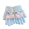 Luvas de Inverno Infantis Fofas de Desenho Animado Tricotadas de Cinco Dedos para Meninos e Meninas Luvas de Lã Quentes e à Prova de Frio com Dedos Divididos Modernas