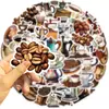 50 Peças de Adesivos de Grafite Retrô Grão de Café Máquina de Café DIY Decorativos para Copo de Água Celular iPad Adesivos de Brinquedo à Prova d'Água