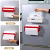 Caja de pañuelos magnética para almacenamiento en la pared lateral del refrigerador de la cocina, no requiere taladro, caja de pañuelos de mano para el hogar, portapañuelos colgante invertido