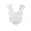 Camisola interior de tubo corto con encaje rosa para mujer, ropa de verano sexy, dulce, con tirantes de espina de pescado y espalda hermosa