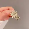 Presilha de bico de pato super fada com strass, pérola e borboleta, presilha de cabelo princesa com strass color-block metálico, doce acessório de cabelo para mulheres