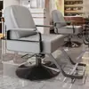 Silla de Salón Reclinable con Altura Ajustable para Cortes de Cabello, Giratoria y Adecuada para Teñido de Cabello, Hecha de Acero Inoxidable