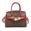 Bolsa para Niños 2024 Nueva Moda Europea y Americana Patrón de Lichi Mini Bolso Kelly Niñas Bolso Cruzado de Color Contrastante Bolso Rojo para Mujer