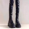 Net vermelho sola grossa botas de cano alto feminino 2024 outono e inverno novas botas de camurça de cano alto salto grosso moda pequena forrada de lã