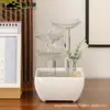 Enfeites Criativos de Vidro com Água Corrente, Decoração de Gabinete de TV de Sala de Estar de Alto Padrão, Enfeites de Fortuna para Mesa de Escritório, Moderno e Simples