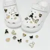 Compatible con Crocs Cadena Dorada con Purpurina Lujo Ligero Pedrería Accesorios DIY Flores para Zapatos Decoración de Girasol Hebillas para Zapatos Mayoreo