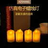 Vela Eletrônica Pequena com Gotejamento Realista de Cera e Chama Piscante para Decoração de Casa, Festas de Aniversário e Jantares à Luz de Velas