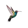 Ornamento Pendente Acrílico de Beija-flor Realista Colorido Novo Transfronteiriço para Decoração de Jardim Externo Pingente de Pássaro
