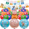 Nueva Peppa Pig George Cerdo papá cerdo mamá caricatura bandera traje de látex lugar de fiesta de cumpleaños infantil diseño