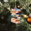 Colgante de Libro de Producto Nuevo Transfronterizo, Colgante Navideño de Acrílico, Decoración de Árbol de Navidad, Colgante Decorativo
