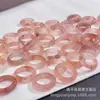 Anel de Jade Dourado de Seda de Xinjiang Anel de Corrida Anel Preenchido Flor de Pessegueiro Rosa Anel de Jade Verde Tianshan Aventurina Anel de Jade Portátil