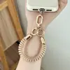 Cordón retráctil de silicona para teléfono, llavero corto de bobina para teléfono, cadena para teléfono, correa de muñeca, sensación de alta gama